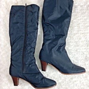 Cobbles Knee High Boots Sz 8 Side Zip Black Heel 2
